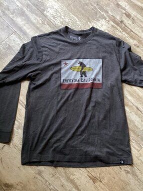 EVERYDAY CALIFORNIA 'El Classico' Charcoal Grey Surf LS T-Shirt Men’s Large